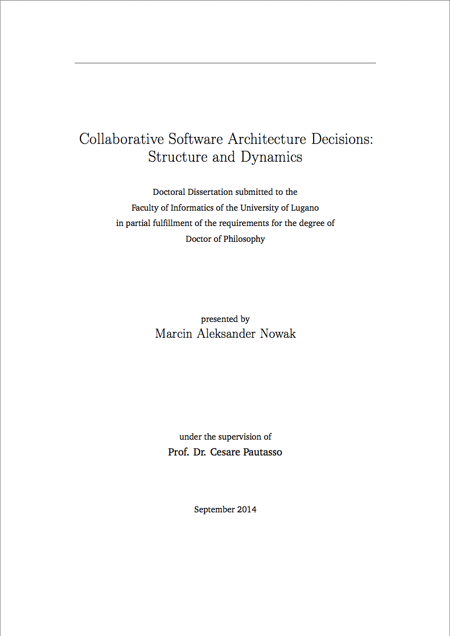 Software architecture phd thesis